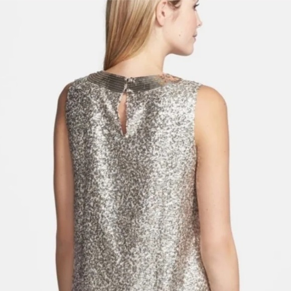 Kate Spade Serene Silk Sequin Tank Top sz 8 - Picture 5 of 6